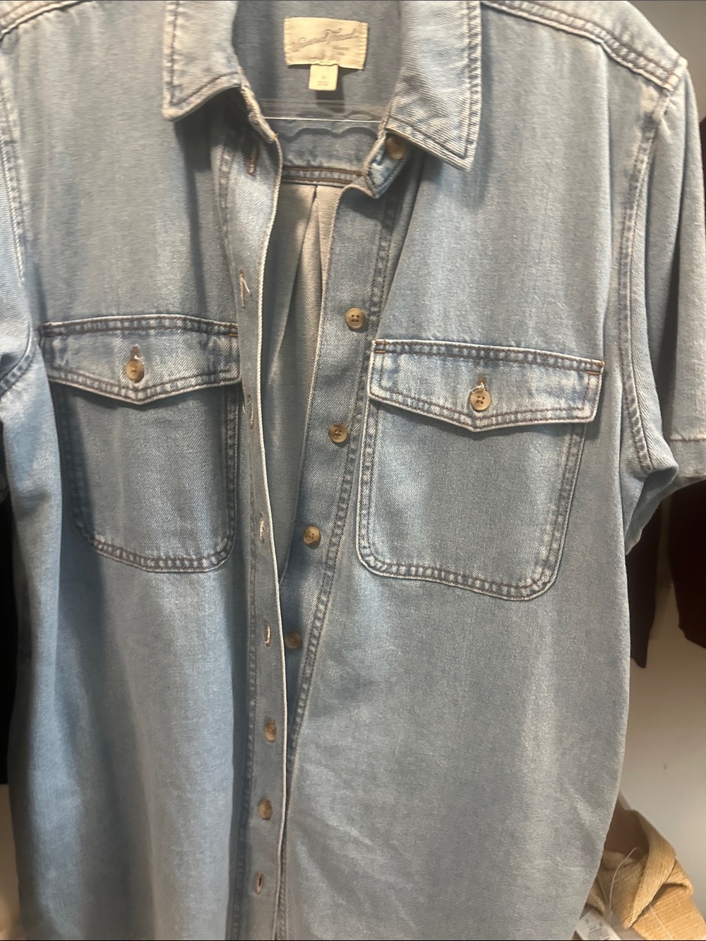 Universal Thread Light Blue Denim Button-Down Shirt